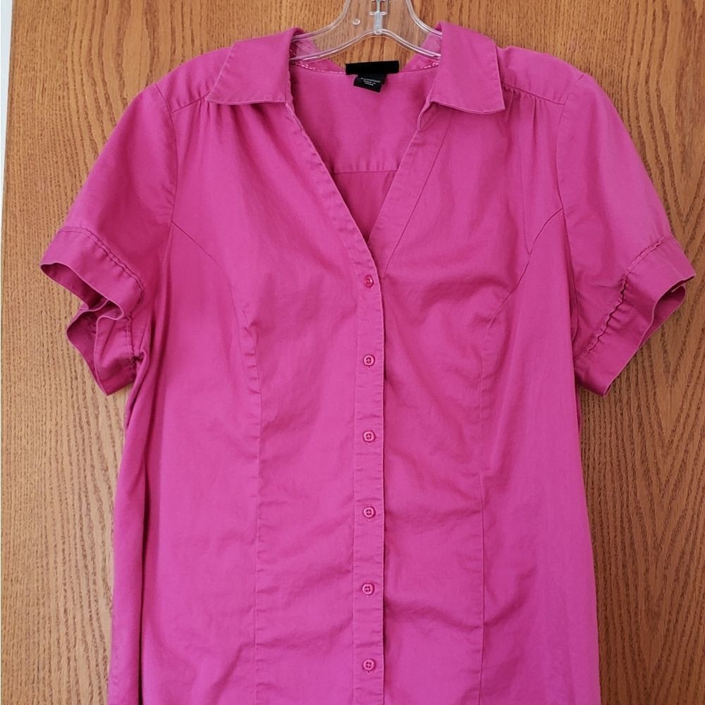 Lane Bryant Pink Ladies Button Down Blouse Sz 22